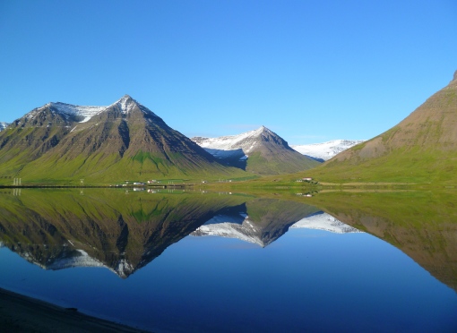 The waters of Önundafjörður were so flat, it was nearly impossible to tell up from down!